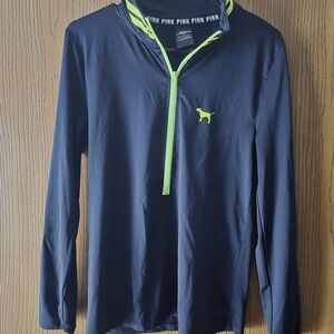 Victoria's Secret Black Pullover with Neon Green Details